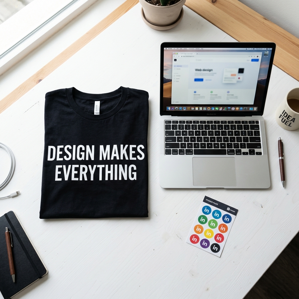New arrivals - custom design t-shirt and laptop accessories